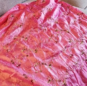 Embroidered silk scarf